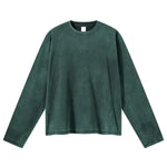 Whisker Wash Frayed Soft Brushed Vintage Long Sleeve Tee