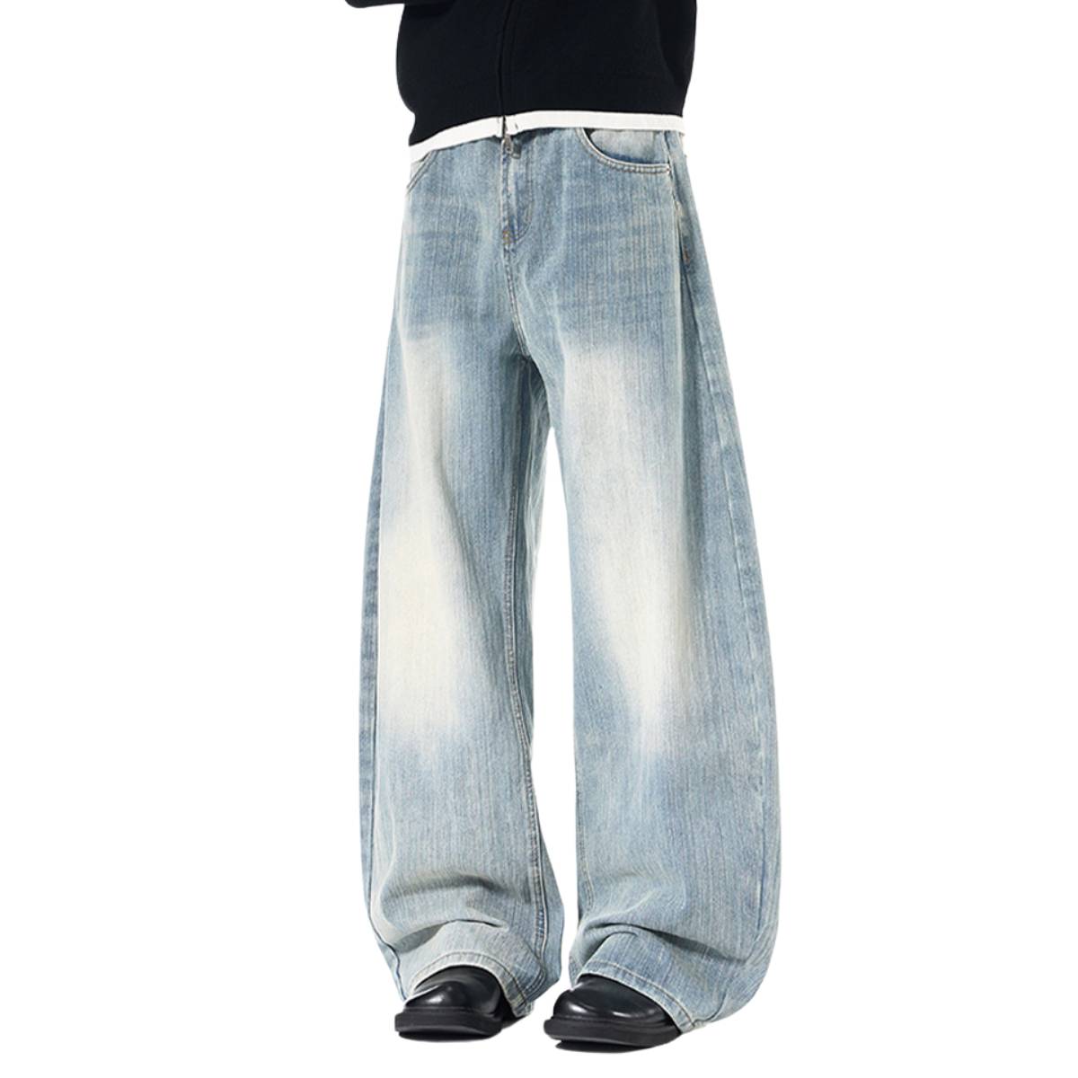 Vintage Fade Sculptural Barrel Leg Denim Jeans