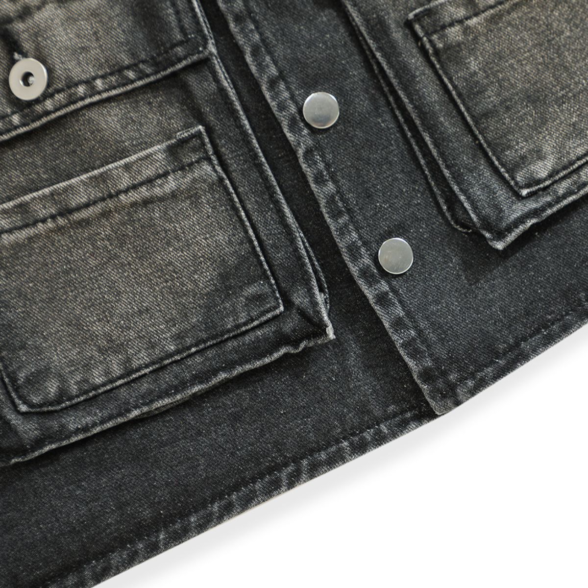 Vintage Wash Denim Ripped Vest