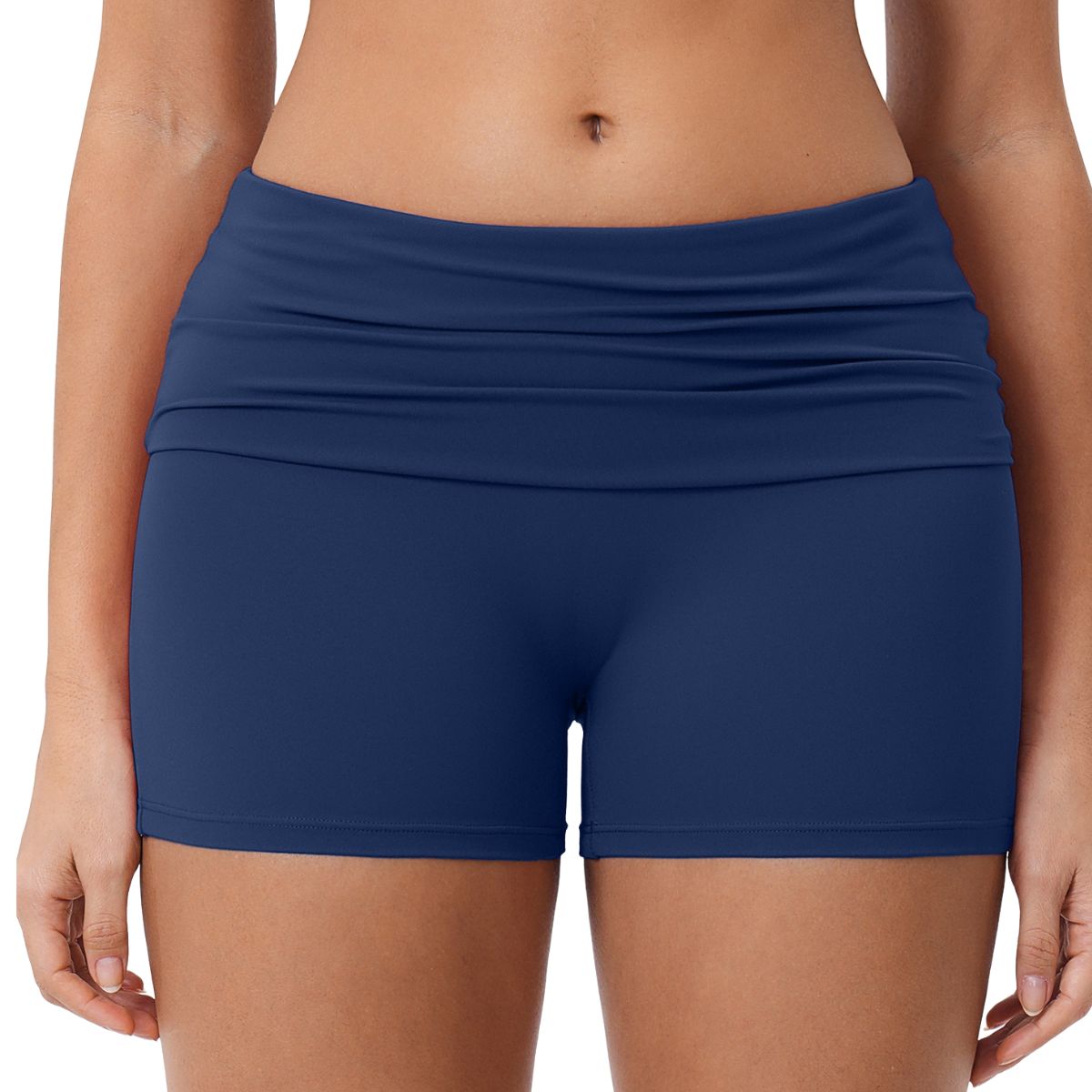 Folded Waistband Contoured‑Booty Elevated‑Feel Shorts