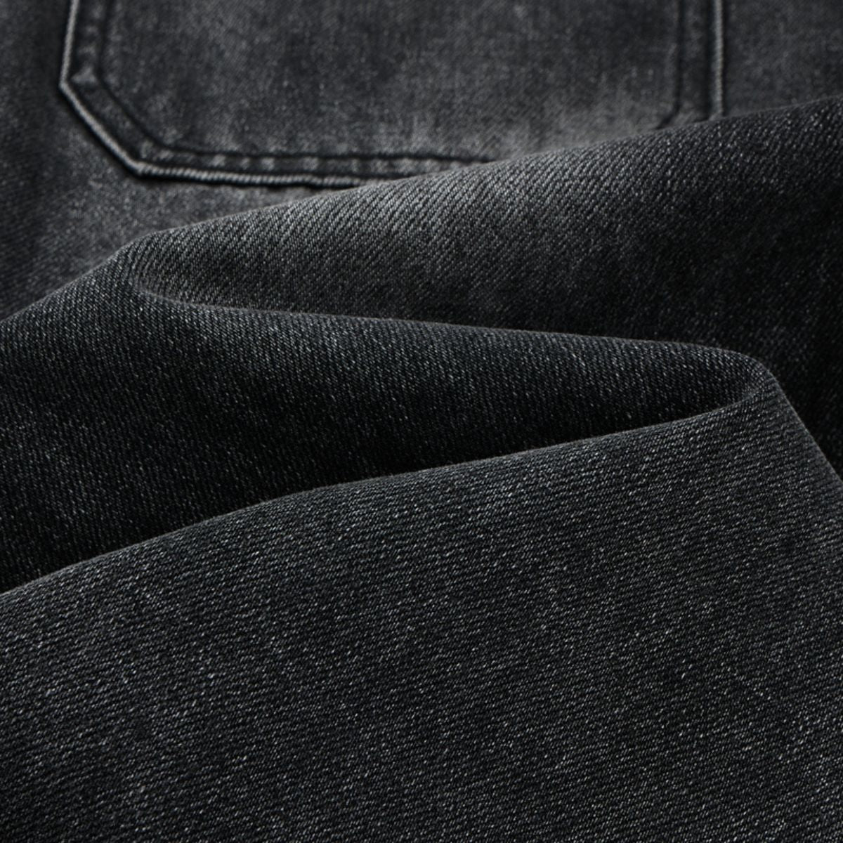 Gray Washed Workwear‑Style Wide‑Leg Jeans