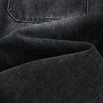 Gray Washed Workwear‑Style Wide‑Leg Jeans
