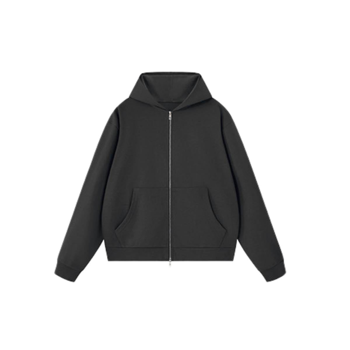Sudadera con capucha y cremallera lavada de doble cursor