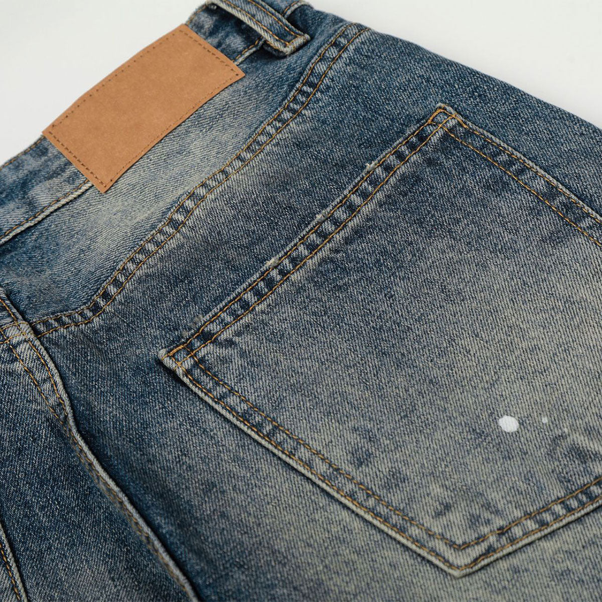 Distressed Paint Splatter High Waist Wide Leg Jeans