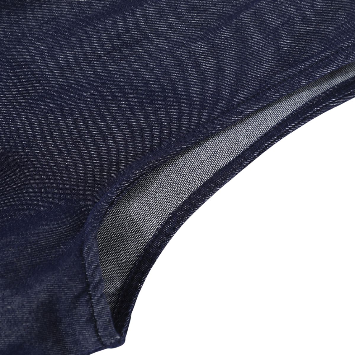 Falda vaquera con bordado de perlas y lavado vintage