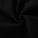 Croc Textured Panels Edgy Black Denim Wide Leg Jeans
