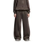 Heavy Paint‑Splatter Worn‑Distressed Straight‑Leg Pants