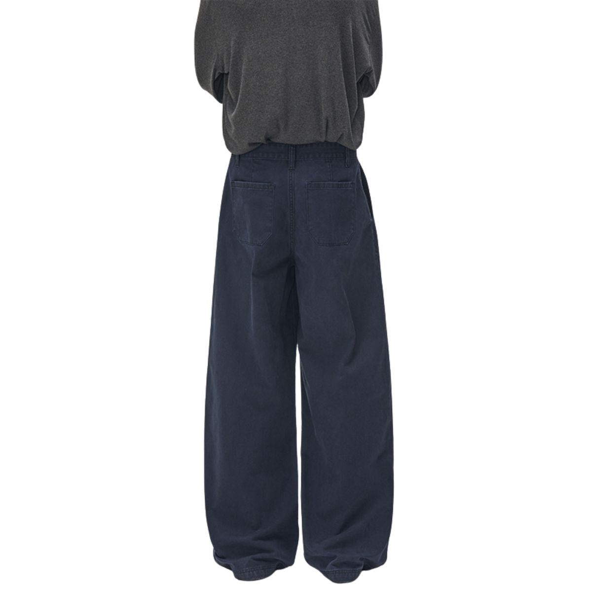 Straight‑Leg Casual Pants With Sword Embroidery