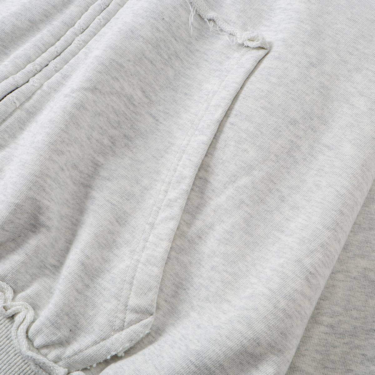 Washed Raw Edge Double Slider Zip Hoodie