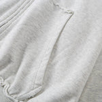 Washed Raw Edge Double Slider Zip Hoodie