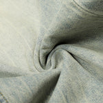 Men's Heavy-Washed Distressed Loose Straight-Leg Denim Pants