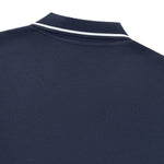V‑Neck Color‑Contrast Hem Adjustable Drawstring Elastic Polo Sweatshirt