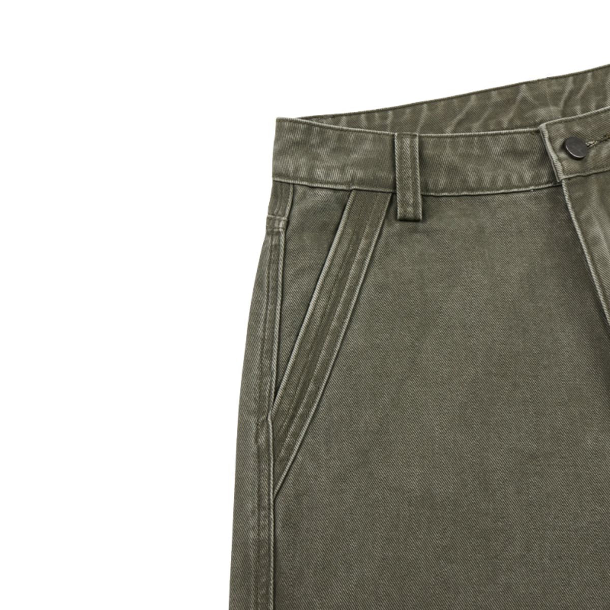 Vintage Washed Seam‑Detail Wide Leg Trousers