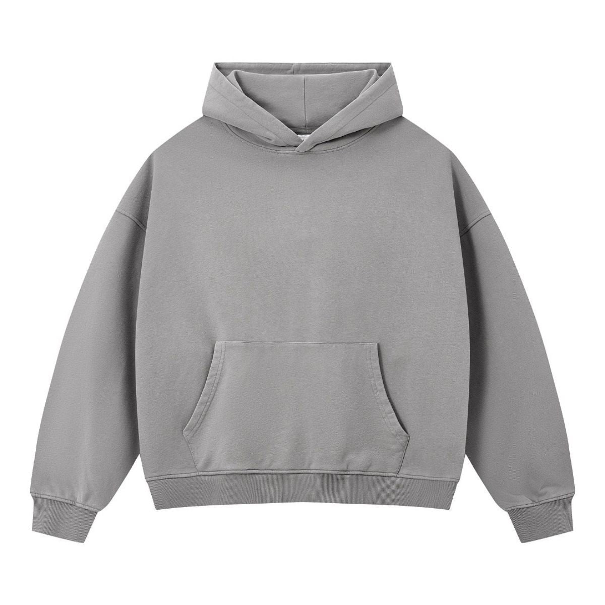 Vintage 370G Brushed Cotton Snow‑Washed Boxy Drop‑Shoulder Hoodie