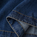 Falda vaquera con bordado de perlas y lavado vintage