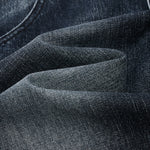 Double-Button Whiskered Wide-Leg Denim Shorts