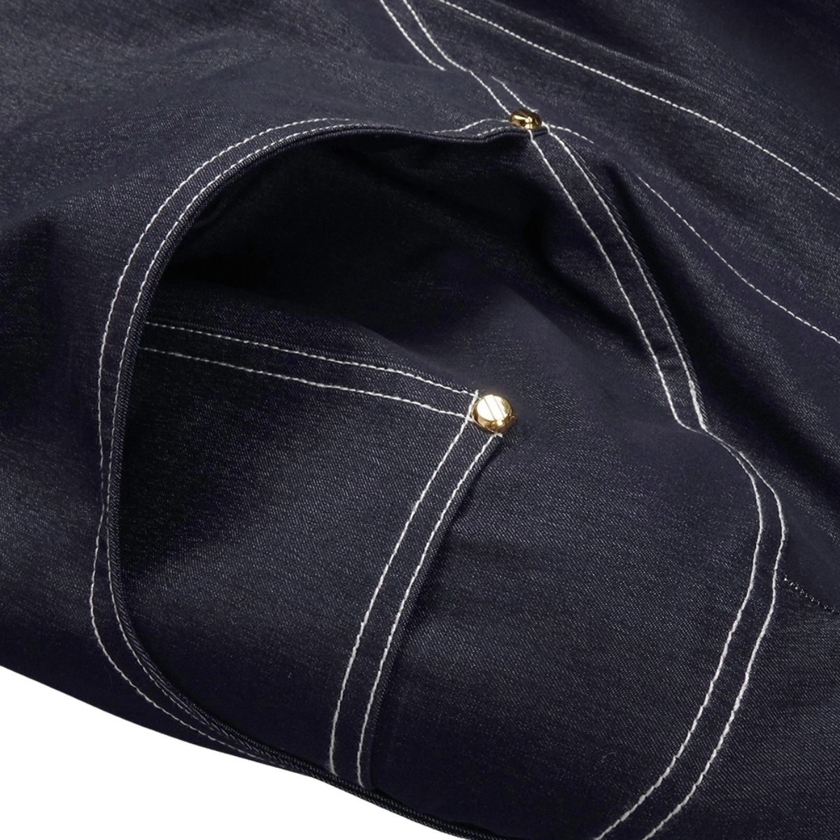 Falda vaquera con bordado de perlas y lavado vintage