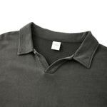 Seagull‑Collar Polo Vintage Washed Half‑Placket Sweatshirt