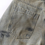 Vintage Tie-Dye Barrel-Leg Distressed Jeans