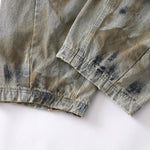 Vintage Tie-Dye Barrel-Leg Distressed Jeans