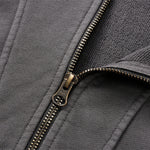 Vintage Washed Oversized Curved Stitch Zip Hoodie