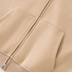 Old‑Money Boxy Fleece‑Lined Zip‑Up Hoodie