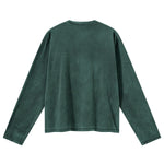Whisker Wash Frayed Soft Brushed Vintage Long Sleeve Tee