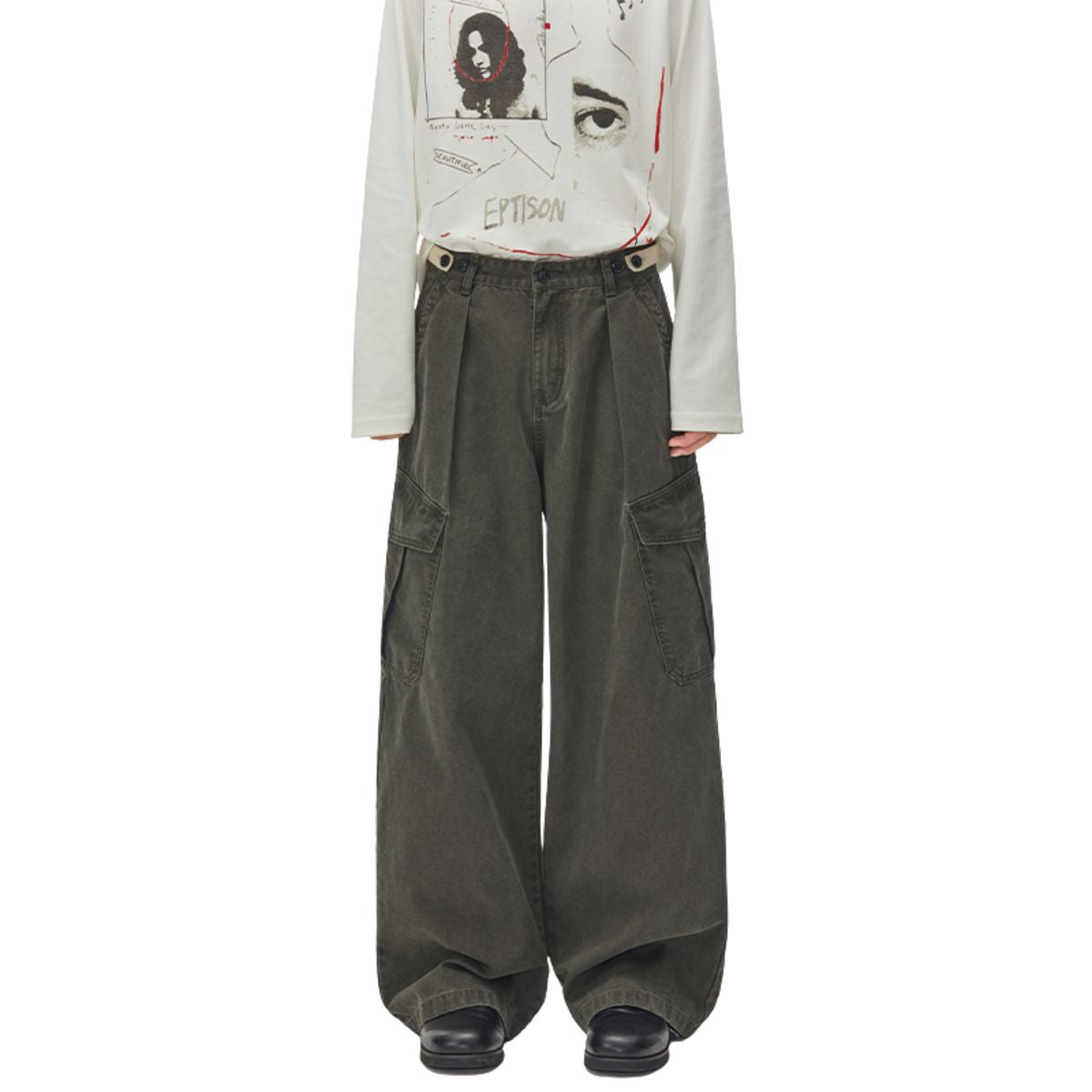 Pearl‑Canvas Martin Dark Green Cargo Pants