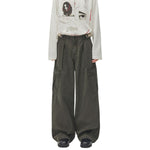 Pearl‑Canvas Martin Dark Green Cargo Pants