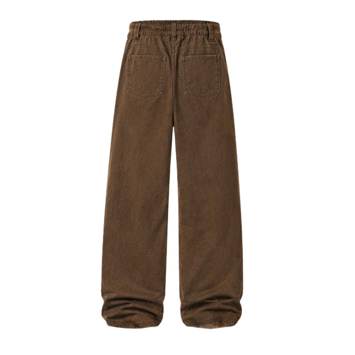 Washed Solid Baggy Wide Leg Workwear Pants