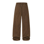 Washed Solid Baggy Wide Leg Workwear Pants