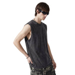 Camiseta sin mangas descolorida de 8 oz