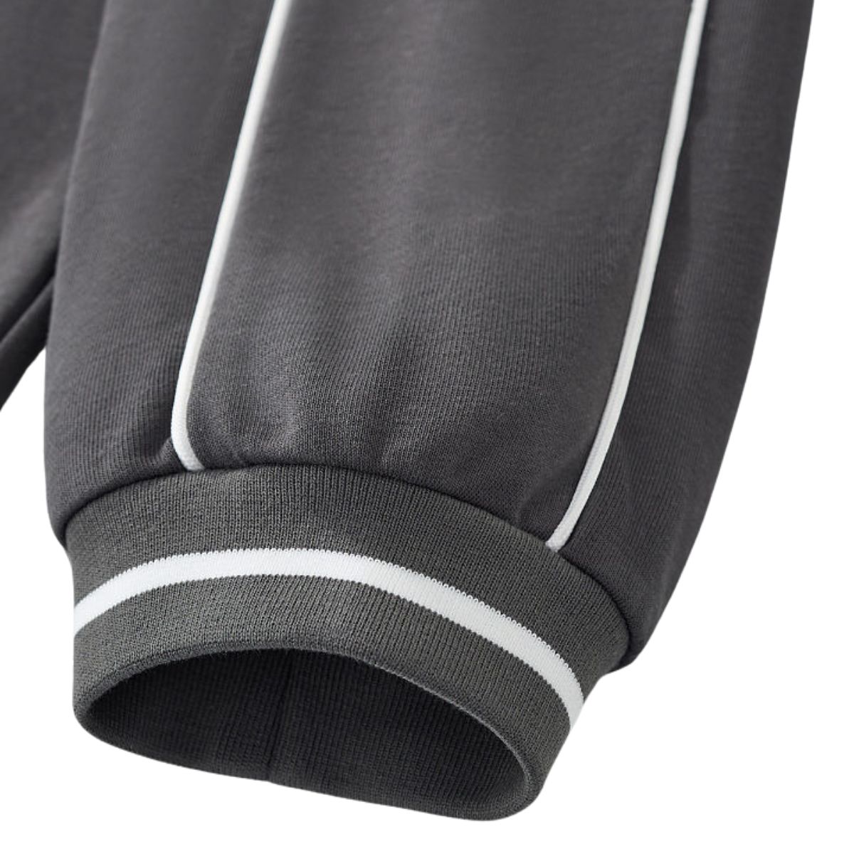 V Neck Contrast Color Drop Shoulder Sweatshirt Loose Fit Ribbed Cuffs