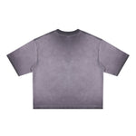 Washed Cotton Boxy Cropped Crew Neck Tee