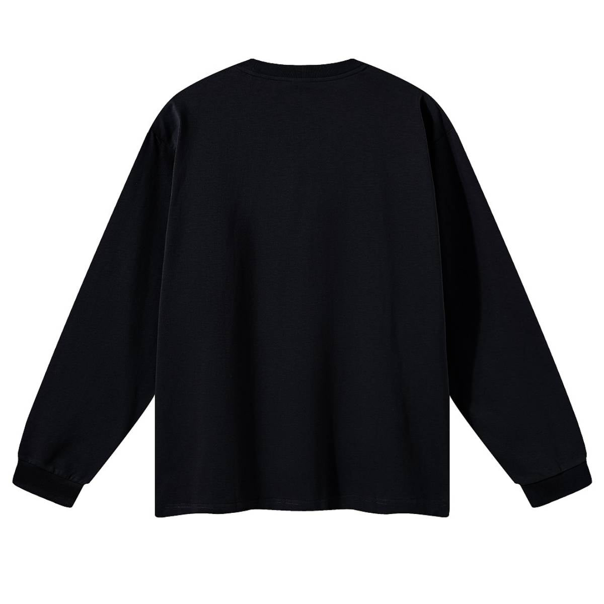 Solid Loose Fit Side Split Hem Long Sleeve T-Shirt