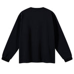 Solid Loose Fit Side Split Hem Long Sleeve T-Shirt
