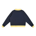 Mock Neck Sweatshirt With Contrast‑Color Stitching