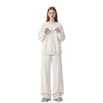 Heavyweight Washed Slit‑Destroyed Curved Wide Leg Pants