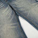 Distressed Paint Splatter High Waist Wide Leg Jeans