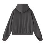 Vintage Washed Cotton Double‑Zip Hoodie