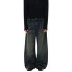 Vintage Washed Relaxed Crinkled Denim Jeans
