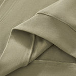 Hooded Terry Sweatshirt With Stacked Ruched Cuffs