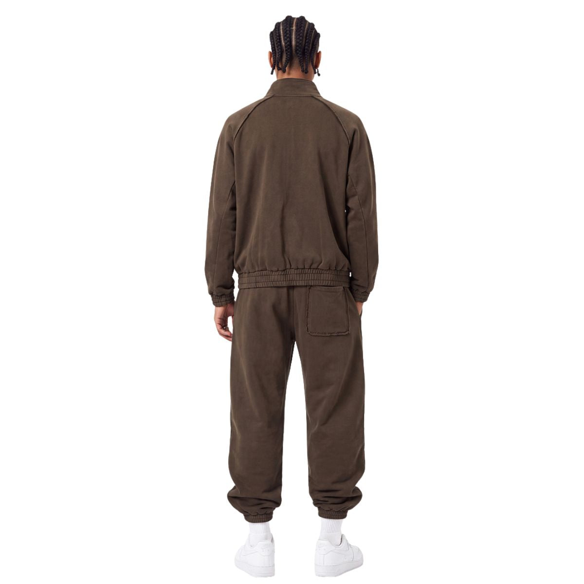 Heavyweight Cotton Stand Collar Washed Full‑Zip Sweatshirt