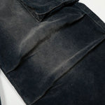 High Waisted Wide Leg Corduroy Cargo Pants