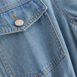 Short Sleeve Belted Midi Denim Shirtdress