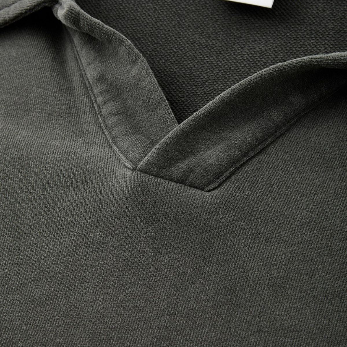 Seagull‑Collar Polo Vintage Washed Half‑Placket Sweatshirt
