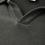 Seagull‑Collar Polo Vintage Washed Half‑Placket Sweatshirt