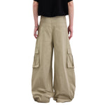 Loose Fit Curved Parachute Pants