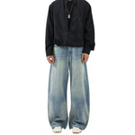 Vintage Light Blue Baggy Wide‑Leg Jeans
