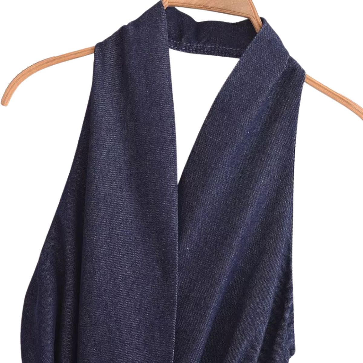 Falda vaquera con bordado de perlas y lavado vintage